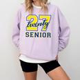 Senior Class Of 2027 Graduation Yellow And Blue On The Back Premium Tri-Blend Comfort Colors Sweatshirt Orchid