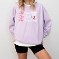 She Came She Saw She Mastered Graduation Comfort Colors Sweatshirt Orchid