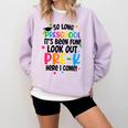 So Long Preschool Pre-K Here I Come Graduation Comfort Colors Sweatshirt Orchid