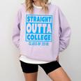 Straight Outta College Class Of 2018 Graduation Shirt Comfort Colors Sweatshirt Orchid