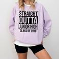 Straight Outta Junior High Graduation Class Of 2018 Comfort Colors Sweatshirt Orchid