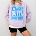 Straight Outta Second Grade Graduation Class Comfort Colors Sweatshirt Orchid