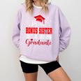Super Proud Bonus Sister Of 2025 Graduate Graduation Family Comfort Colors Sweatshirt Orchid