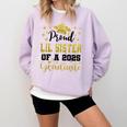 Super Proud Little Sister Of 2025 Graduate Graduation Family Comfort Colors Sweatshirt Orchid