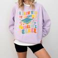 i Survived My Daughter's Bachelors Degree Groovy Graduation Comfort Colors Sweatshirt Orchid