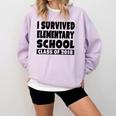 I Survived Elementary School Class Of 2018 Graduation Shirt Comfort Colors Sweatshirt Orchid