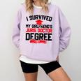 I Survived My Girlfriend's Juris Doctor Degree Graduation Comfort Colors Sweatshirt Orchid