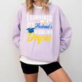 i Survived My Husbands Bachelors Degree Graduation Gifts Comfort Colors Sweatshirt Orchid