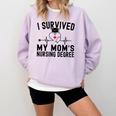 I Survived My Mom's Nursing Degree Nursing School Graduation Comfort Colors Sweatshirt Orchid
