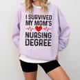 I Survived My Mom's Nursing Degree School Graduation Nursing Comfort Colors Sweatshirt Orchid