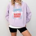 I Survived My Sister'S Nursing Degree Sis Nurse Graduation Comfort Colors Sweatshirt Orchid