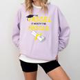 Tassel Worth The Hassle 2018 Graduation Quote Ylw Comfort Colors Sweatshirt Orchid