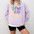 Thank You Teacher Appreciation Graduation Men Women Girls Kids Comfort Colors Sweatshirt Orchid