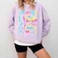 Tie Dye Happy Last Day Of School Graduation Teacher Student Comfort Colors Sweatshirt Orchid