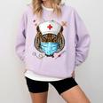 Tiger Nurse RN ER Nursing School Graduation Comfort Colors Sweatshirt Orchid