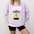 I Wanna Go Home Introvert UFO UAP Flying Saucer Trippy Alien Comfort Colors Sweatshirt Orchid I Wanna Go Home Introvert UFO UAP Flying Saucer Trippy Alien Comfort Colors Sweatshirt Orchid