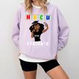 Women HBCU Grad 2025 College Graduation Apparel Comfort Colors Sweatshirt Orchid