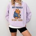 Women's Grouchy Capybara Not Friendly Do Not Touch Introvert Comfort Colors Sweatshirt Orchid Women's Grouchy Capybara Not Friendly Do Not Touch Introvert Comfort Colors Sweatshirt Orchid