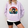Women's Hang On Let Me Overthink Cat Coffee Retro Introvert Comfort Colors Sweatshirt Orchid Women's Hang On Let Me Overthink Cat Coffee Retro Introvert Comfort Colors Sweatshirt Orchid