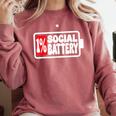 1 Social Battery Sarcastic Introverted Men Women Comfort Colors Sweatshirt Crimson
