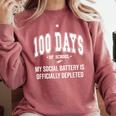 100 Days Of School Sarcastic Teacher Introvert Kid 100th Day Comfort Colors Sweatshirt Crimson