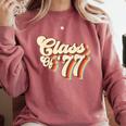 1977 Class Reunion Retro Class Of 77 High School Graduation Comfort Colors Sweatshirt Crimson