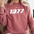 1977 Printed For 70's Birthdays Events Graduations T-Shirt Comfort Colors Sweatshirt Crimson