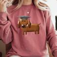 2018 Dog Graduation Shirt Dachshund Graduation For Men Women Kids Comfort Colors Sweatshirt Crimson