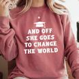 2019 Inspirational Graduation For Her Comfort Colors Sweatshirt Crimson