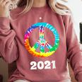 2021 Graduation Class Year Tie Dye Peace Sign Graduate Shirt Comfort Colors Sweatshirt Crimson
