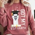2022 Graduate Graduation For Him Her Got My Dip-Llama Comfort Colors Sweatshirt Crimson