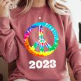 2023 Graduation Class Year Tie Dye Peace Sign Graduate Shirt Comfort Colors Sweatshirt Crimson