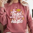2026 Tassel Graduation The Tassel Was Worth The Hassle Comfort Colors Sweatshirt Crimson