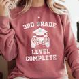 3rd Grade Level Complete Third Grade Graduation Video Gamer Comfort Colors Sweatshirt Crimson
