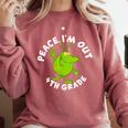 4th Grade Graduation Promotion Peace I'm Out Last Day Comfort Colors Sweatshirt Crimson