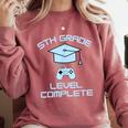5th Grade Level Complete Fifth Grade Gamer Graduation Day Comfort Colors Sweatshirt Crimson