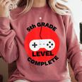 5th Grade Level Complete Gamer Graduation Comfort Colors Sweatshirt Crimson