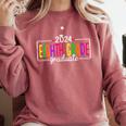 8th Grade Graduate 2024 Graduation Last Day Of School Comfort Colors Sweatshirt Crimson