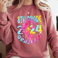 8th Grade Graduate 2024 Graduation Last Day Of School Tie Comfort Colors Sweatshirt Crimson