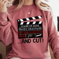 8th Grade Graduation 2026 Graduate Clapperboard Comfort Colors Sweatshirt Crimson