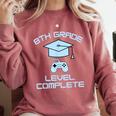 8th Grade Level Complete Eighth Grade Gamer Graduation Day Comfort Colors Sweatshirt Crimson