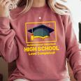 Achievement Unlocked High School Graduation Gamer Comfort Colors Sweatshirt Crimson