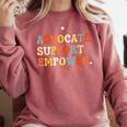 Advocate Support Empower Groovy Social Worker Graduation Comfort Colors Sweatshirt Crimson