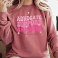 Advocate Support Empower Groovy Social Worker Graduation MSW Comfort Colors Sweatshirt Crimson
