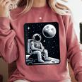Aesthetic Spaceman Astronaut On The Moon Space Introvert Comfort Colors Sweatshirt Crimson