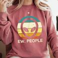 Alien Face Ew People Ufo Introvert Men Women Kids Teen Comfort Colors Sweatshirt Crimson