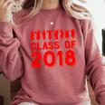 & Red Class Of 2018 Senior Graduation T Shirt Comfort Colors Sweatshirt Crimson