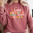 I Like Animals More Than People Sarcastic Introvert Comfort Colors Sweatshirt Crimson