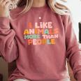 I Like Animals More Than People Sarcastic Introvert Comfort Colors Sweatshirt Crimson