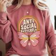 Anti-Social Introvert Butterfly Lover Comfort Colors Sweatshirt Crimson Anti-Social Introvert Butterfly Lover Comfort Colors Sweatshirt Crimson